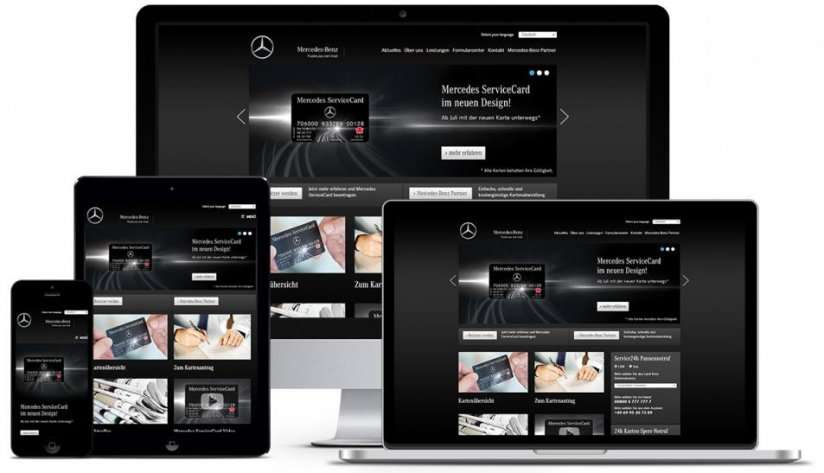 Responsive Website-Konzept auf verschiedenen Geräten