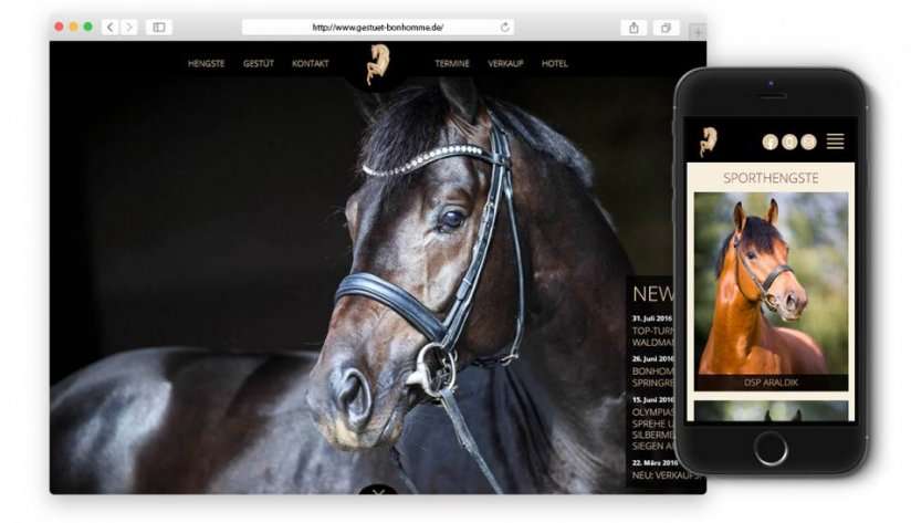 Responsive Website des Gestüt Bonhomme